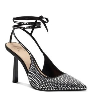 INC INT'L Concepts Black Bling Wrapround Heels. Size 7.5 New With Tags.
